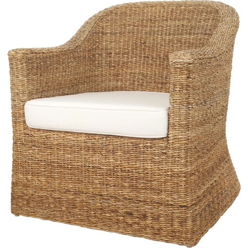Earwyn Accent Arm Chair in Natural Abaca & Neutral Fabric